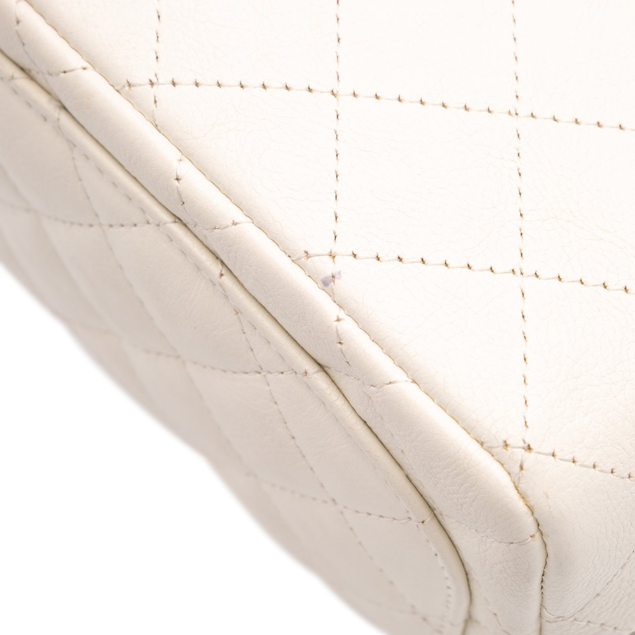 Chanel Mini Square Classic Crumpled Calfskin Single Flap Wit