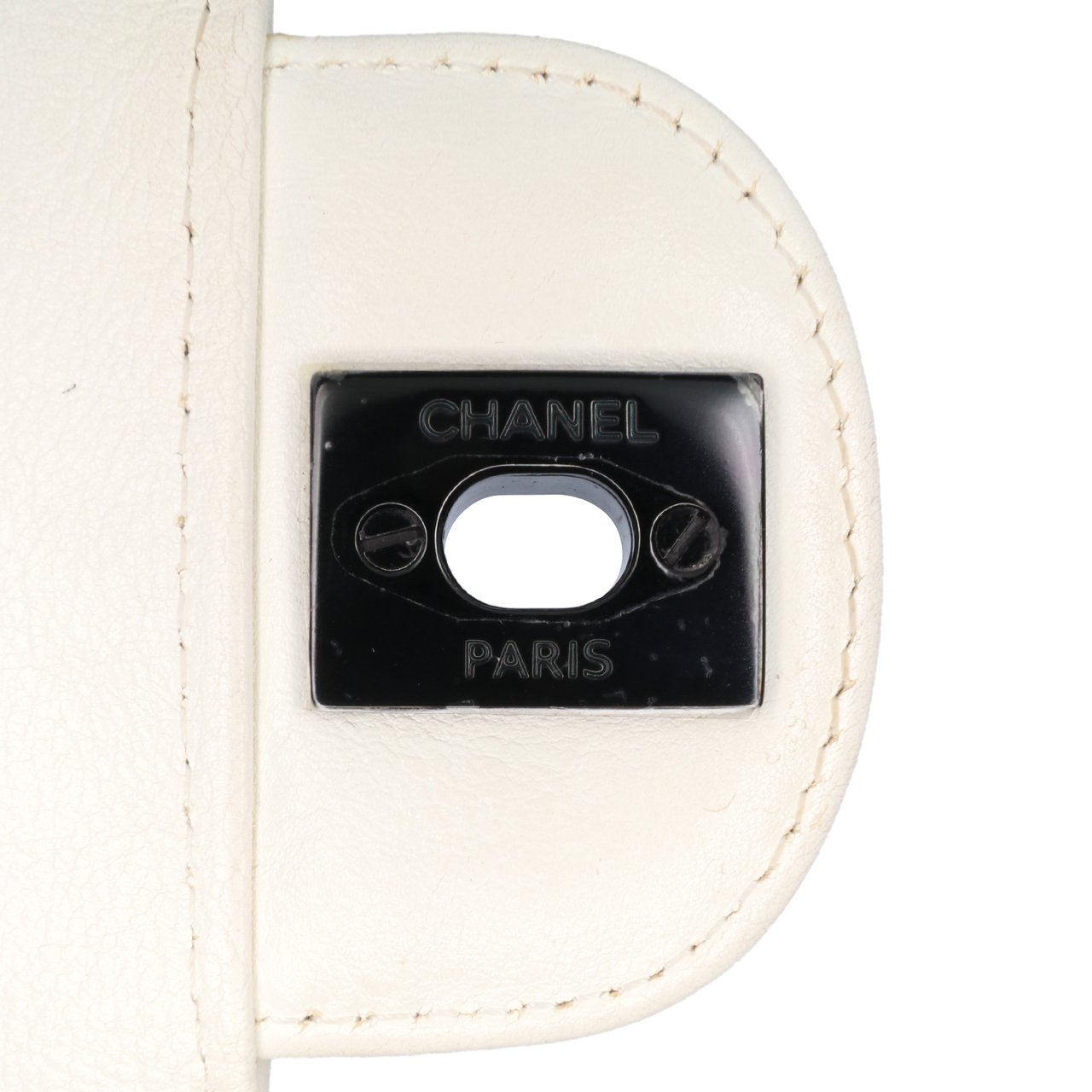 Chanel Mini Square Classic Crumpled Calfskin Single Flap Wit