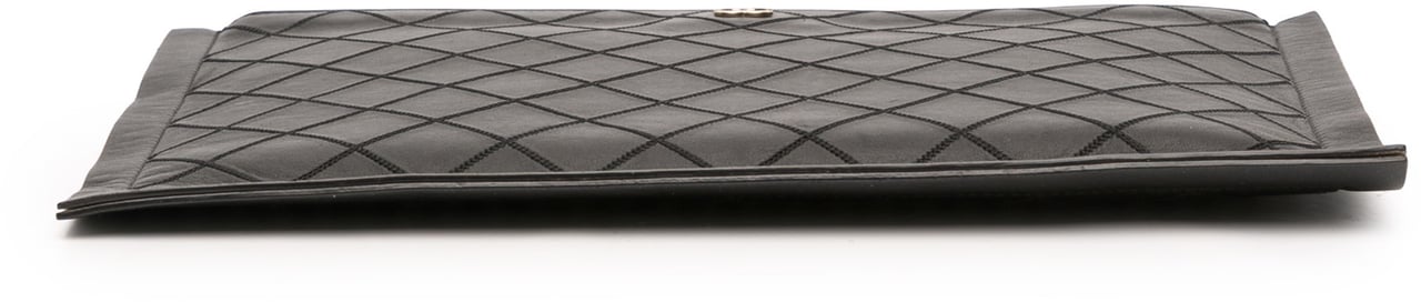 Chanel CC Stitched Lambskin Clutch Zwart