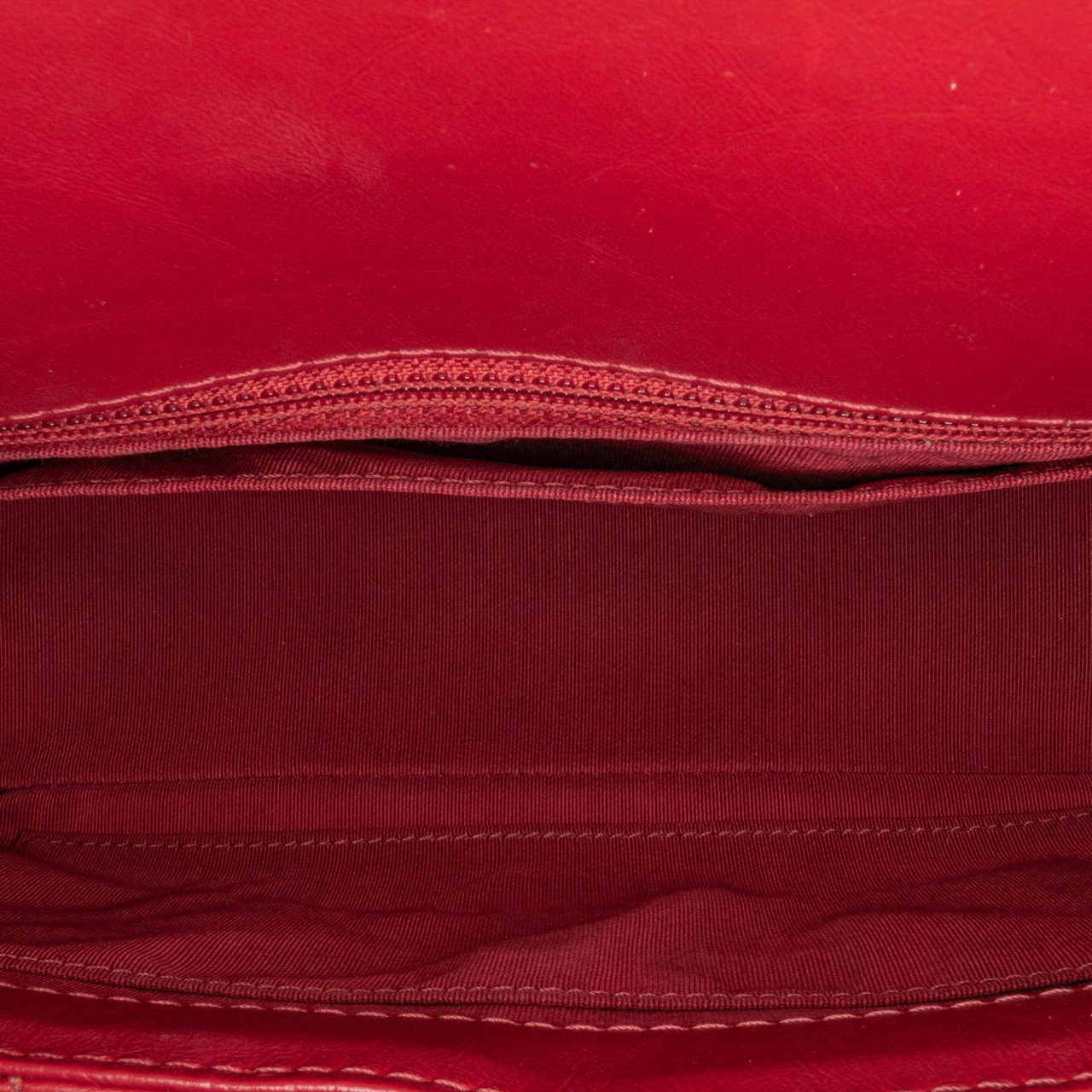 Chanel CC Chevron Calfskin Top Handle Flap Rood