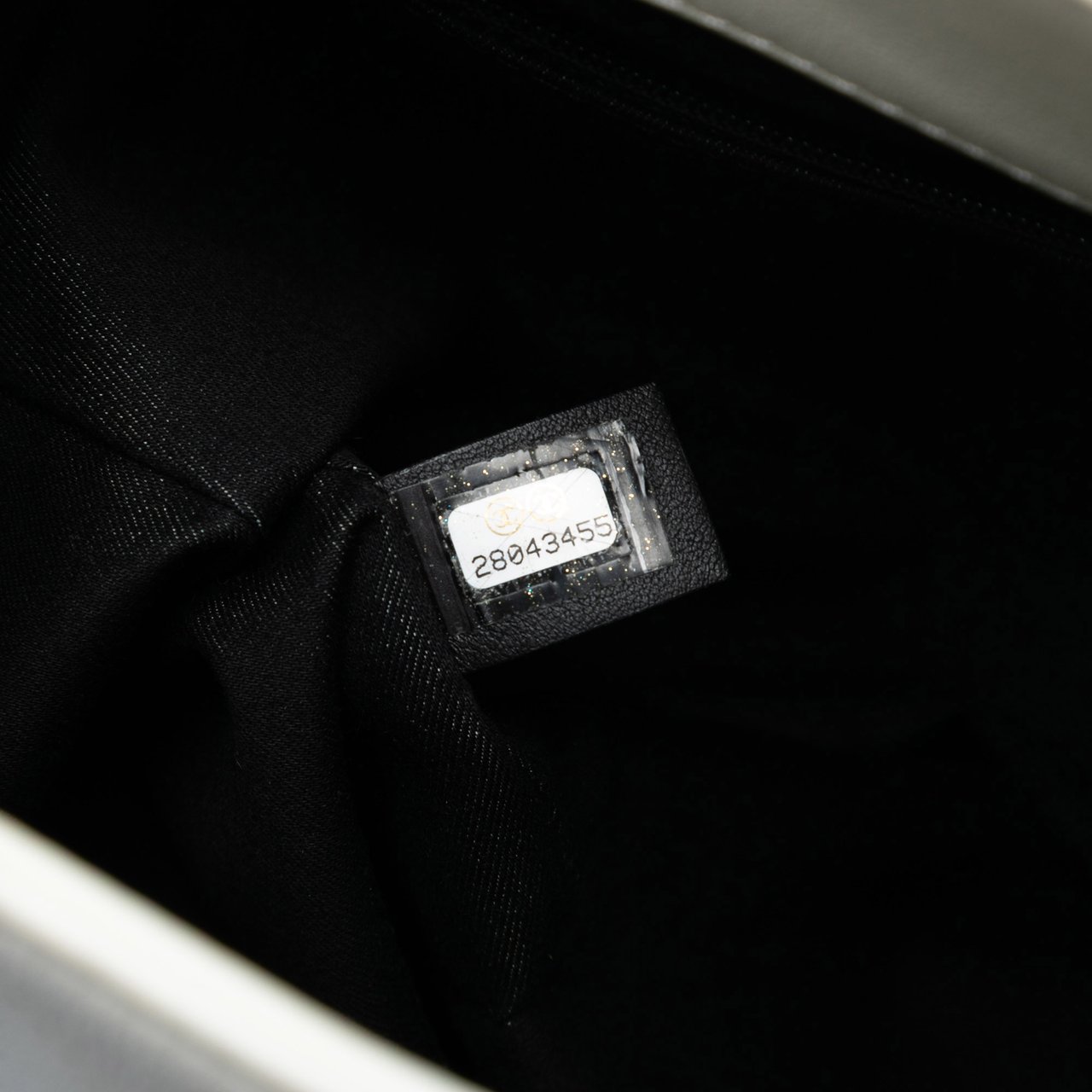 Chanel Large Stitched Calfskin Button Up Hobo Wit