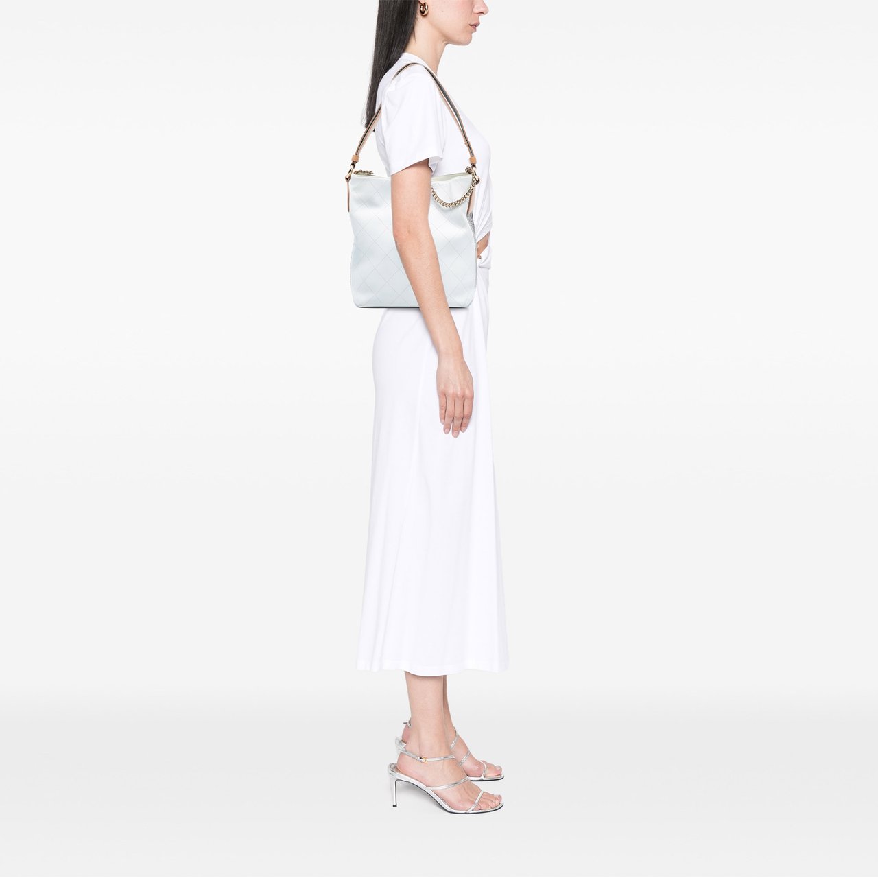 Chanel Large Stitched Calfskin Button Up Hobo Wit