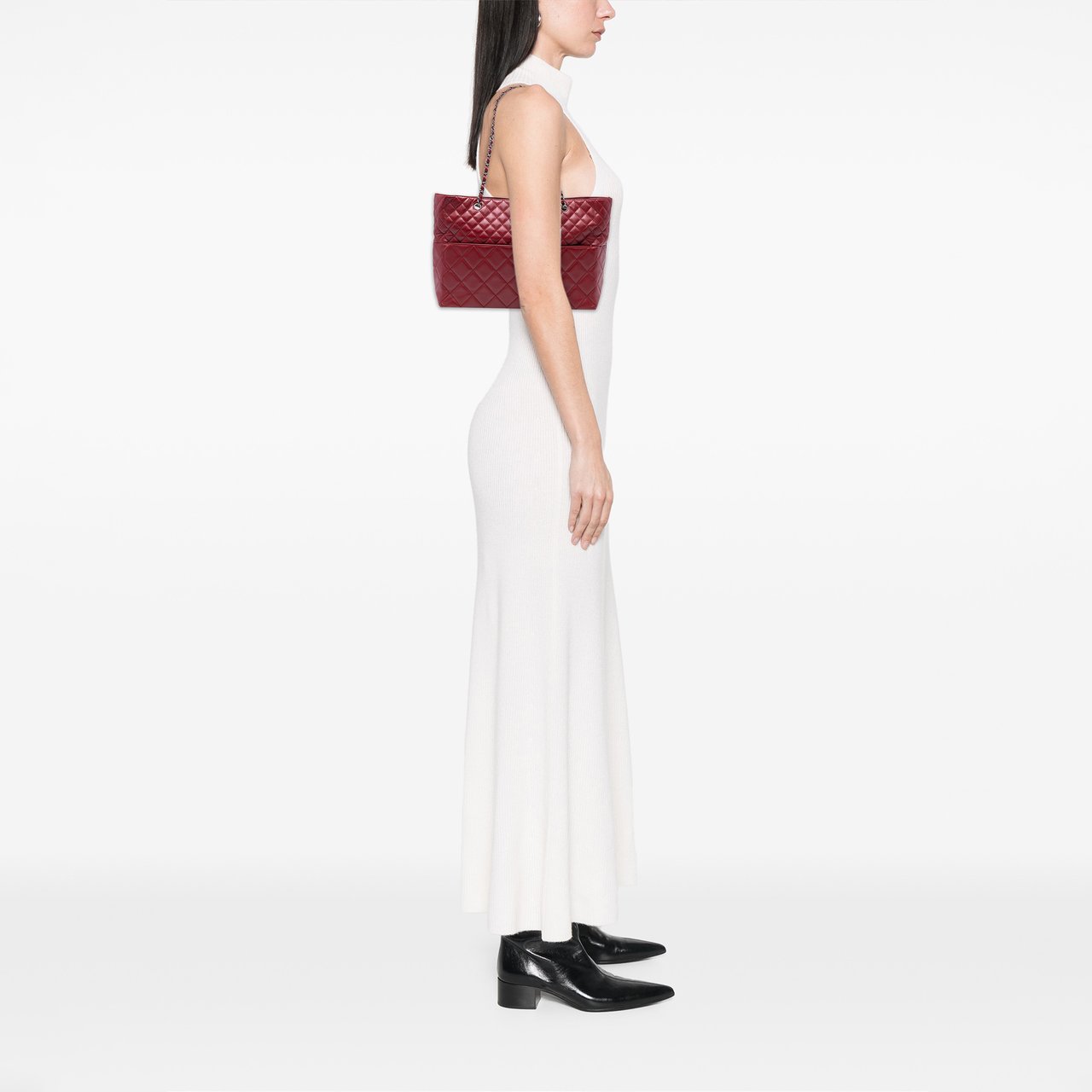 Chanel Large Quilted Calfskin In the Business Shopping Tote Rood