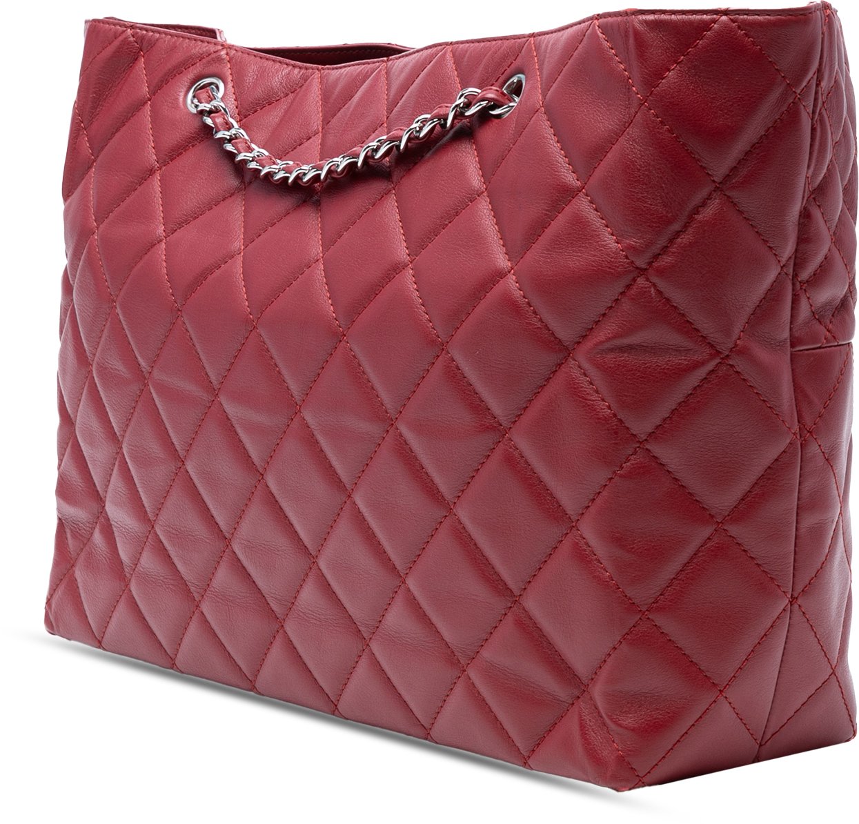 Chanel Large Quilted Calfskin In the Business Shopping Tote Rood