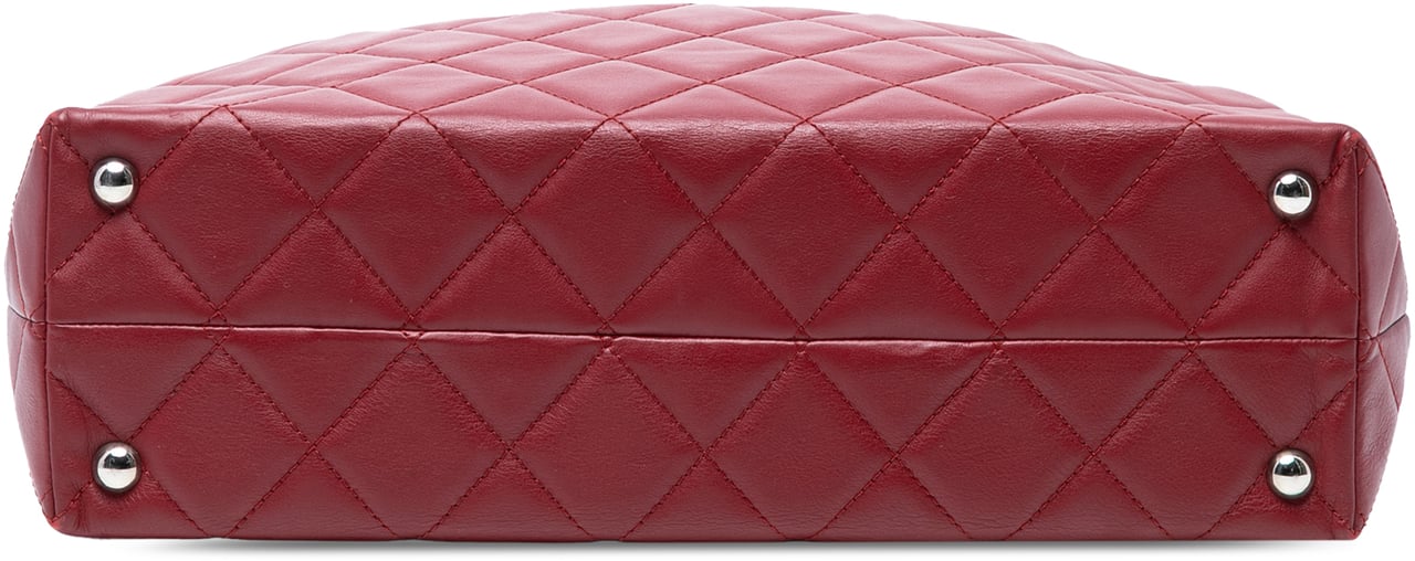 Chanel Large Quilted Calfskin In the Business Shopping Tote Rood