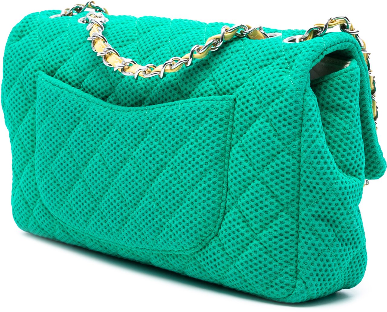 Chanel Medium Classic Mesh Single Flap Groen