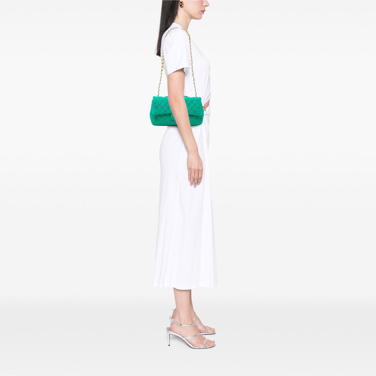 Chanel Medium Classic Mesh Single Flap Groen