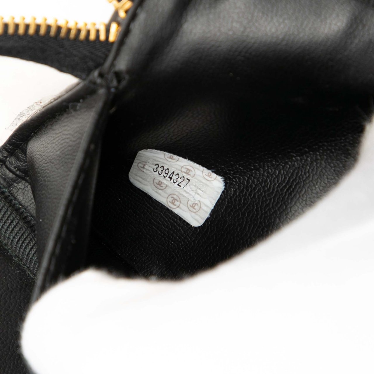 Chanel CC Vinyl and Calfskin Vanity Case Wit