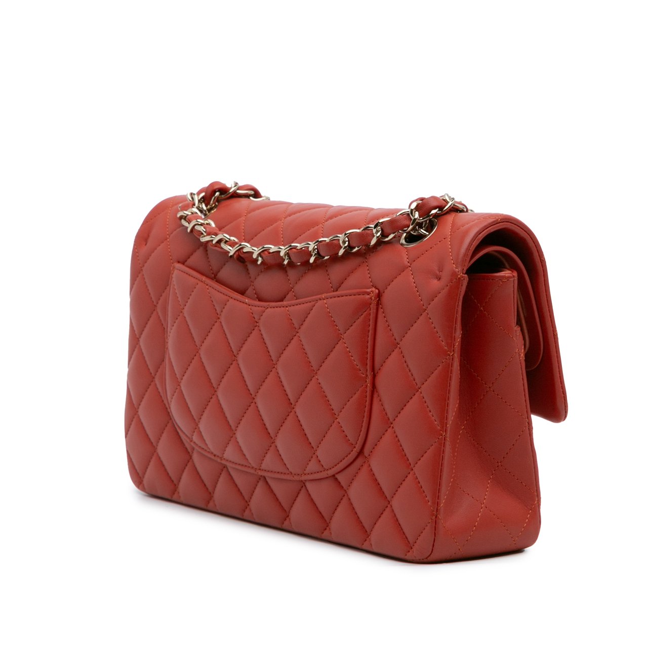 Chanel Medium Classic Lambskin Double Flap Rood