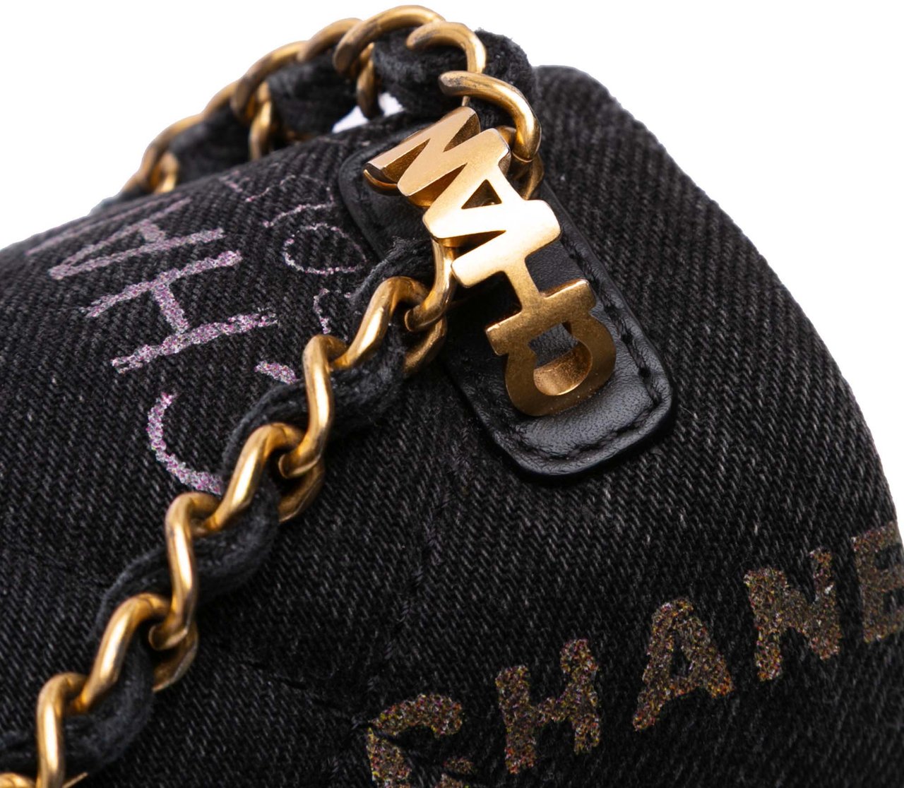 Chanel Medium Quilted Denim Mood Flap Zwart