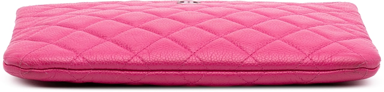 Chanel Small Quilted Caviar O Case Clutch Roze
