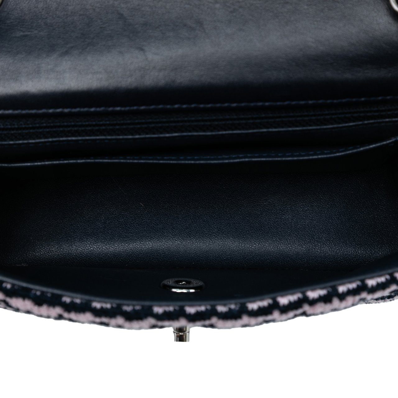 Chanel Mini Rectangular Classic Tweed Single Flap Roze