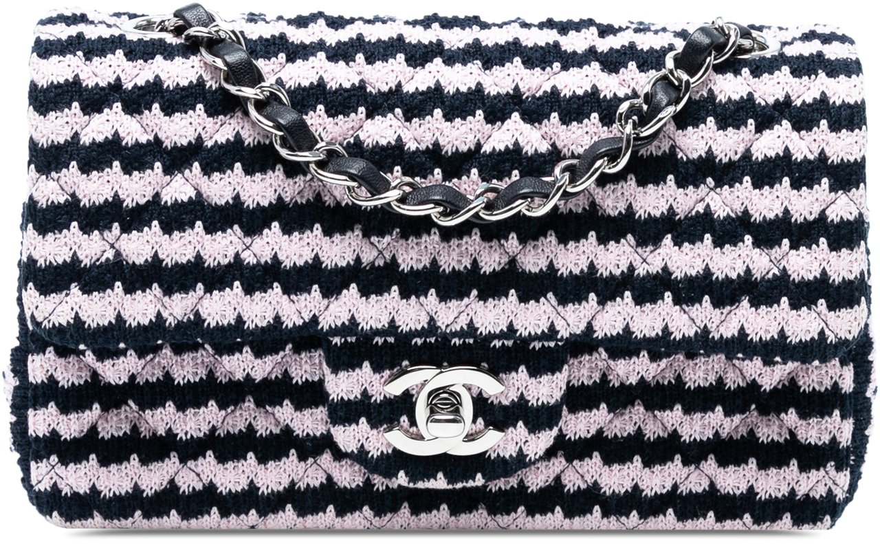 Chanel Mini Rectangular Classic Tweed Single Flap Roze