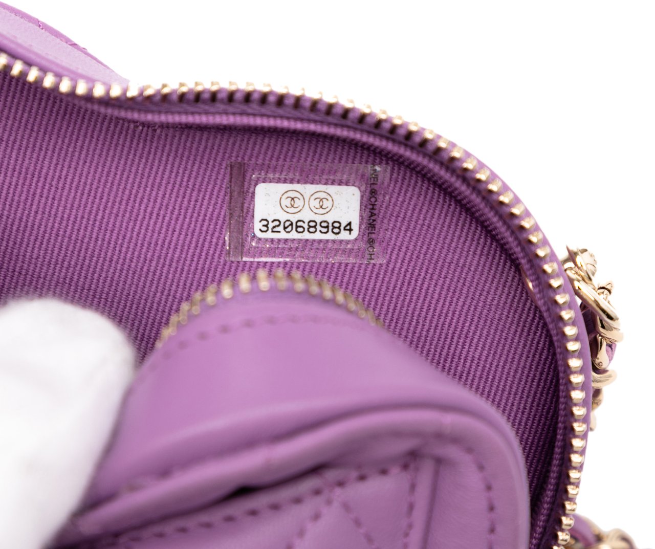 Chanel Mini Lambskin CC in Love Heart Crossbody Paars