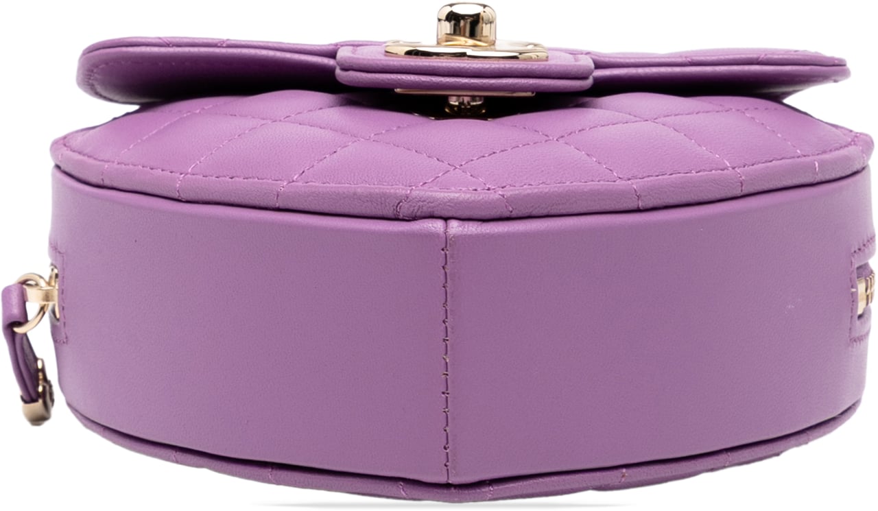 Chanel Mini Lambskin CC in Love Heart Crossbody Paars