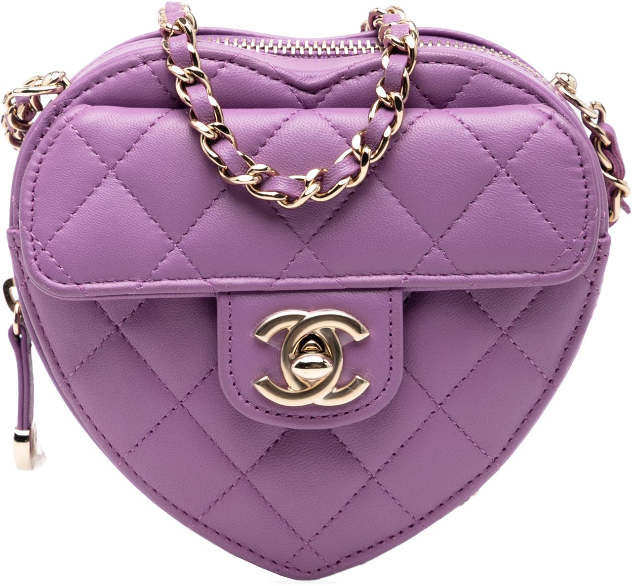 Chanel Mini Lambskin CC in Love Heart Crossbody Paars