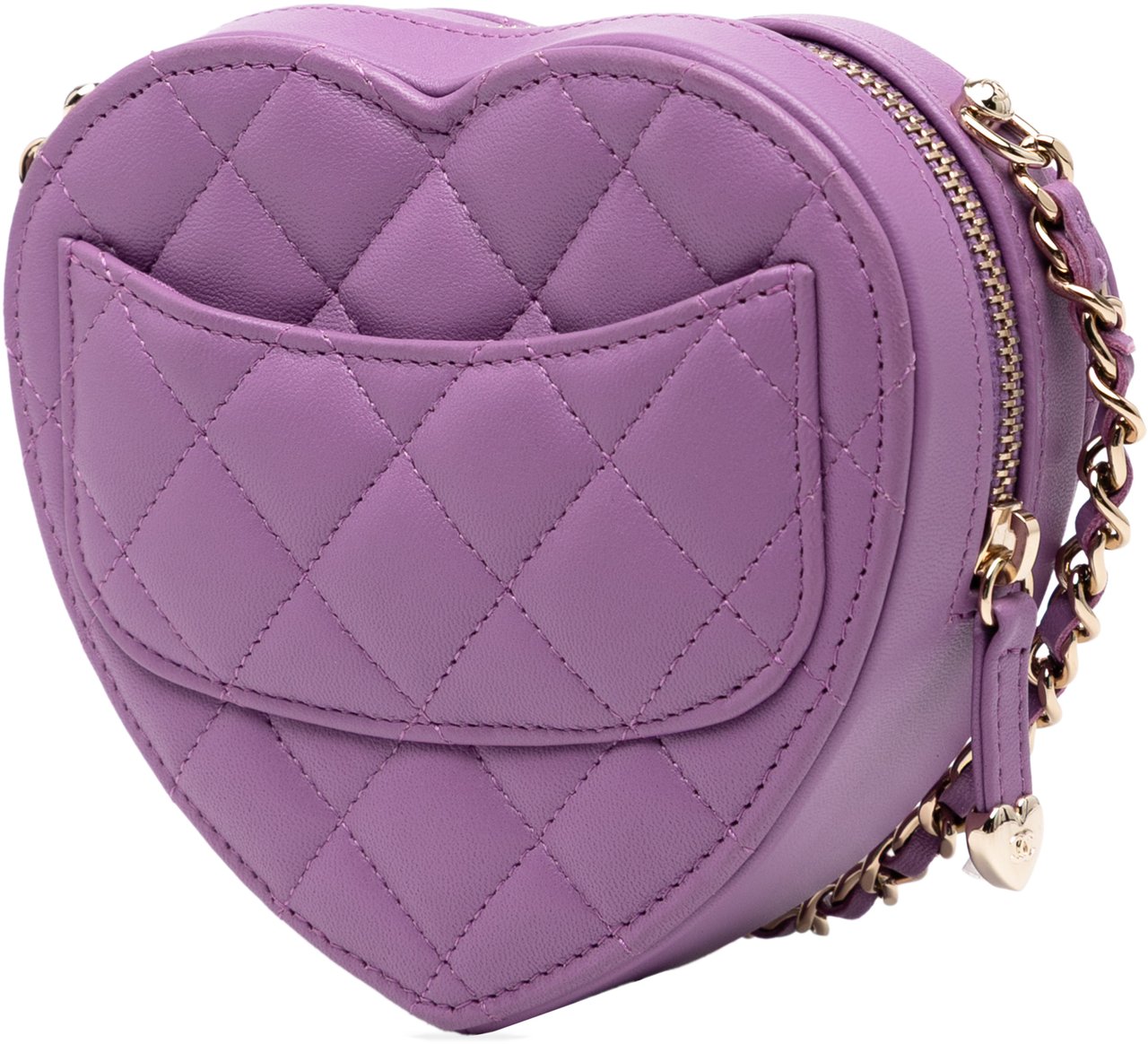 Chanel Mini Lambskin CC in Love Heart Crossbody Paars