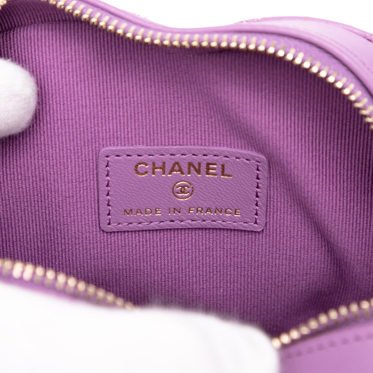 Chanel Mini Lambskin CC in Love Heart Crossbody Paars
