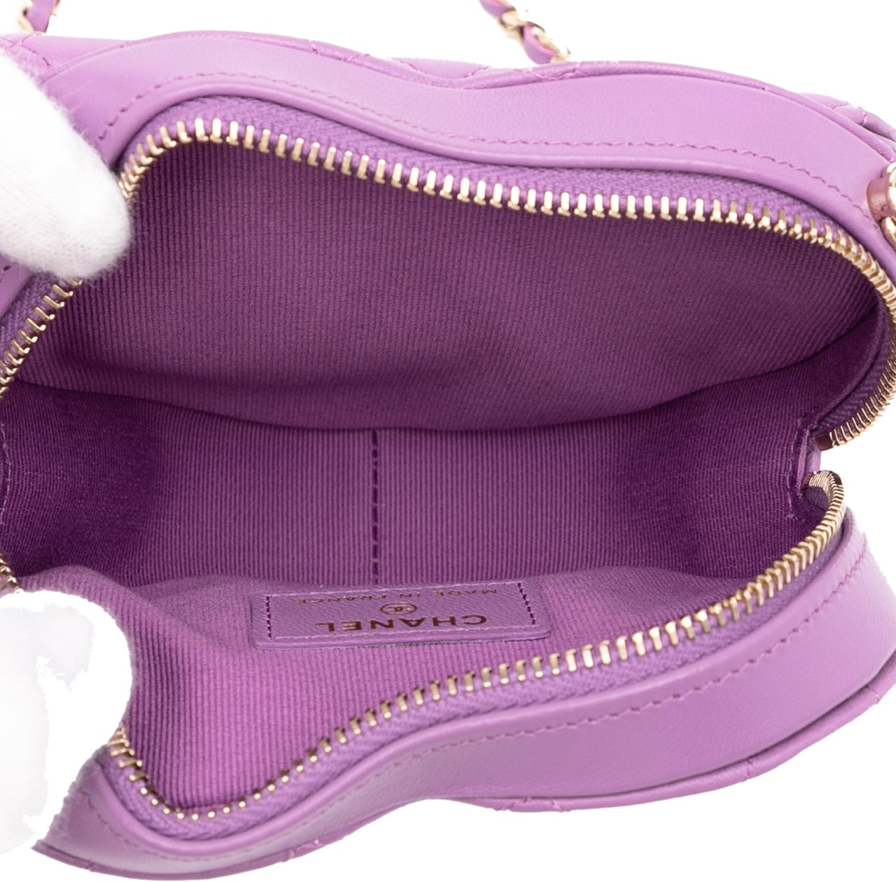 Chanel Mini Lambskin CC in Love Heart Crossbody Paars