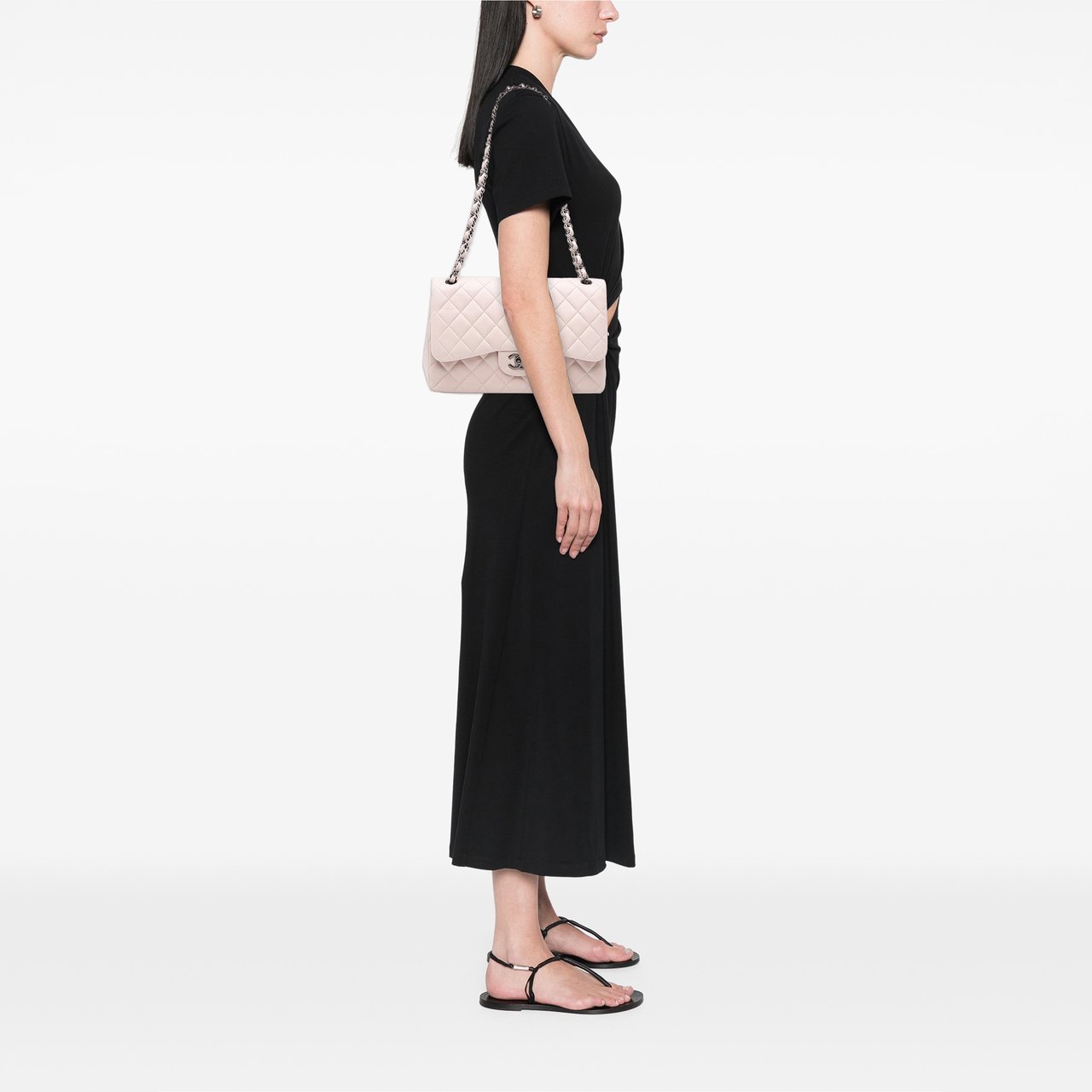 Chanel Jumbo Classic Lambskin Double Flap Wit