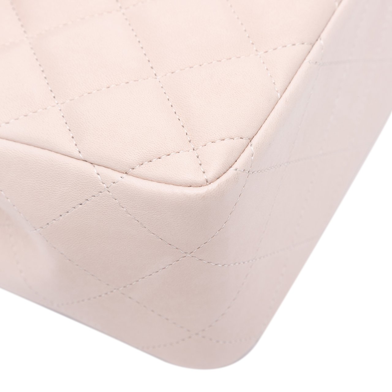 Chanel Jumbo Classic Lambskin Double Flap Wit