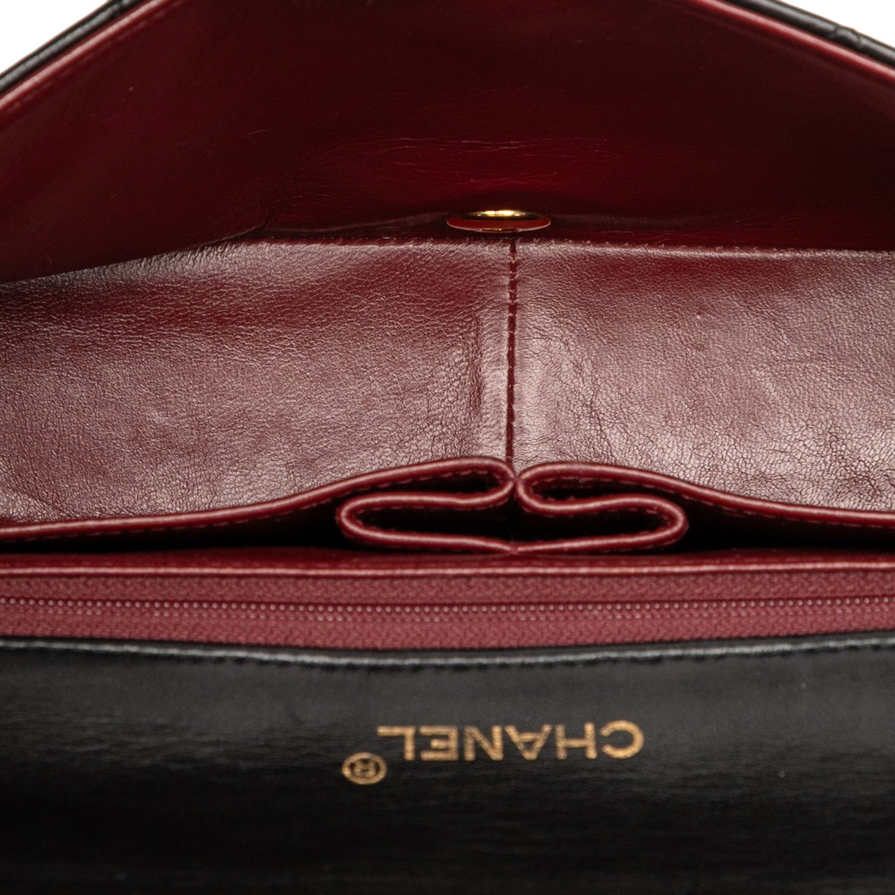 Chanel CC Quilted Lambskin Full Flap Zwart