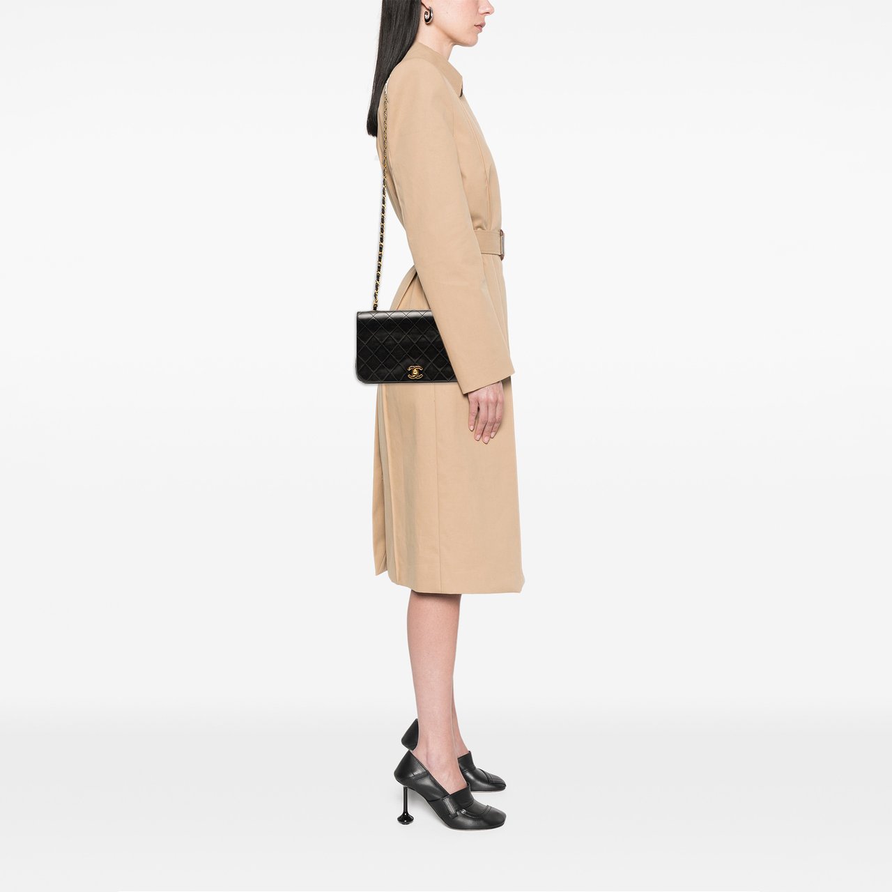 Chanel CC Quilted Lambskin Full Flap Zwart