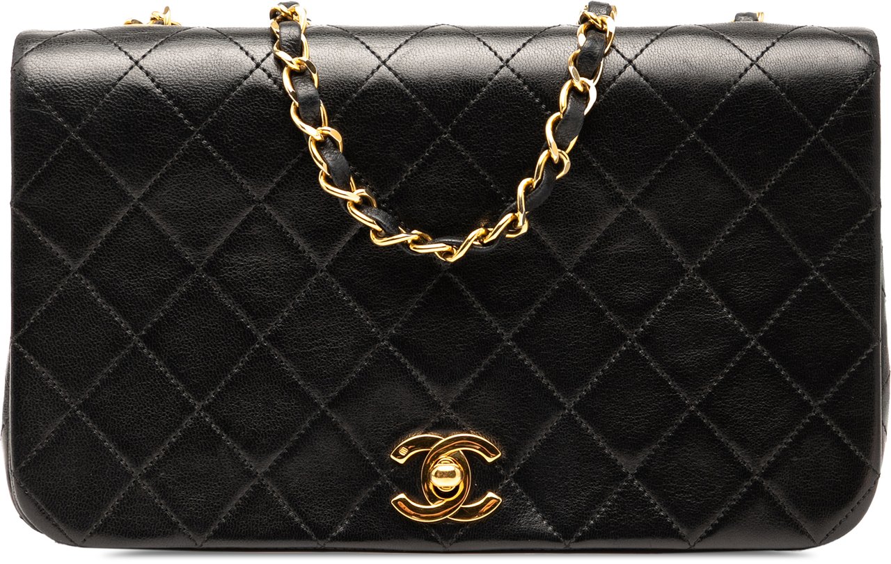 Chanel CC Quilted Lambskin Full Flap Zwart