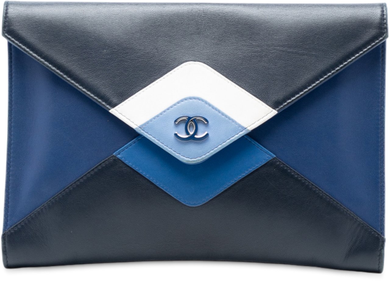 Chanel Lambskin Cocomail Envelope Clutch Zwart