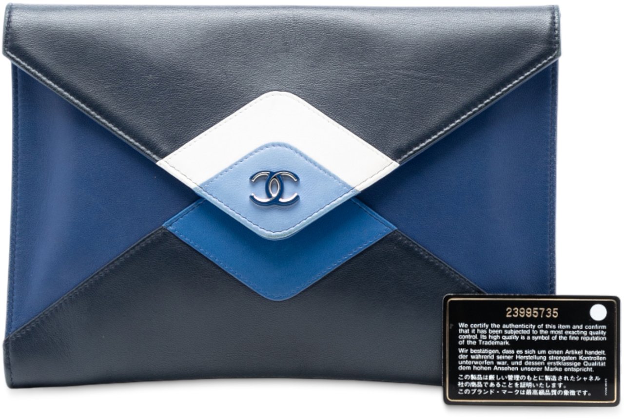 Chanel Lambskin Cocomail Envelope Clutch Zwart
