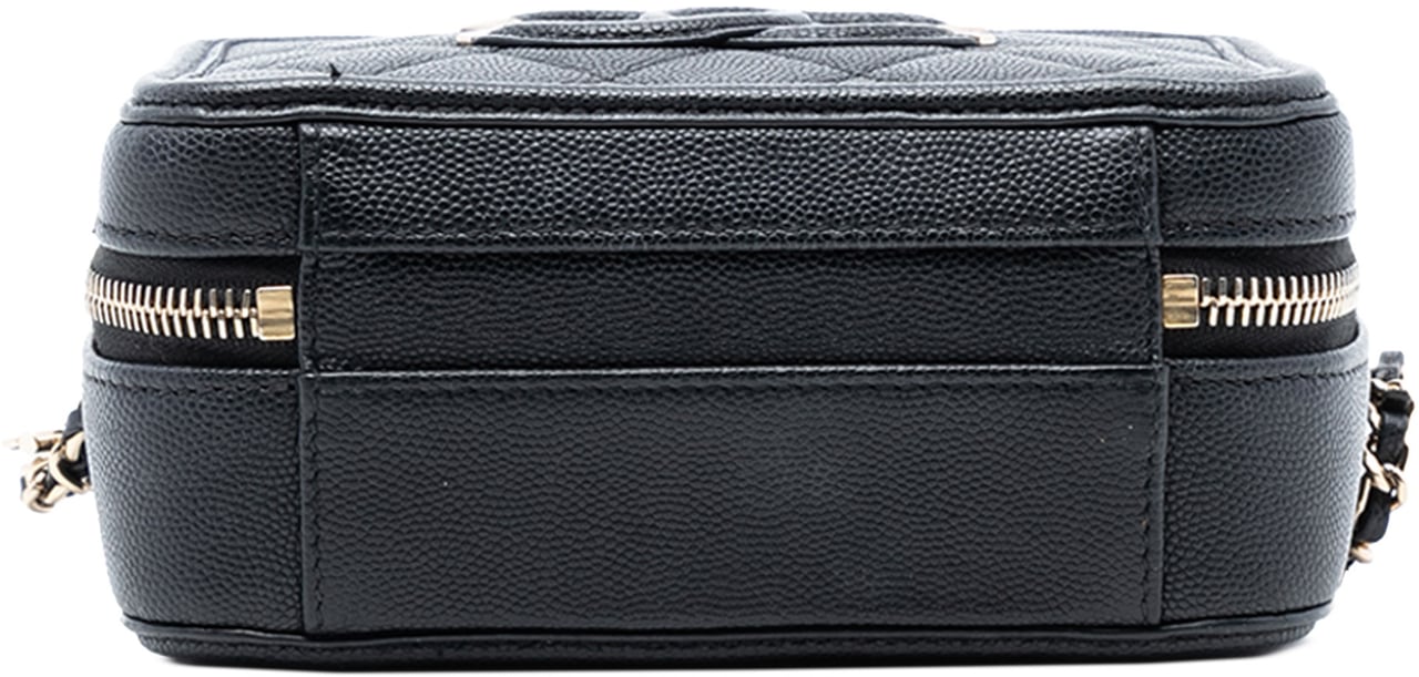 Chanel Mini Caviar CC Filigree Vanity Case Zwart