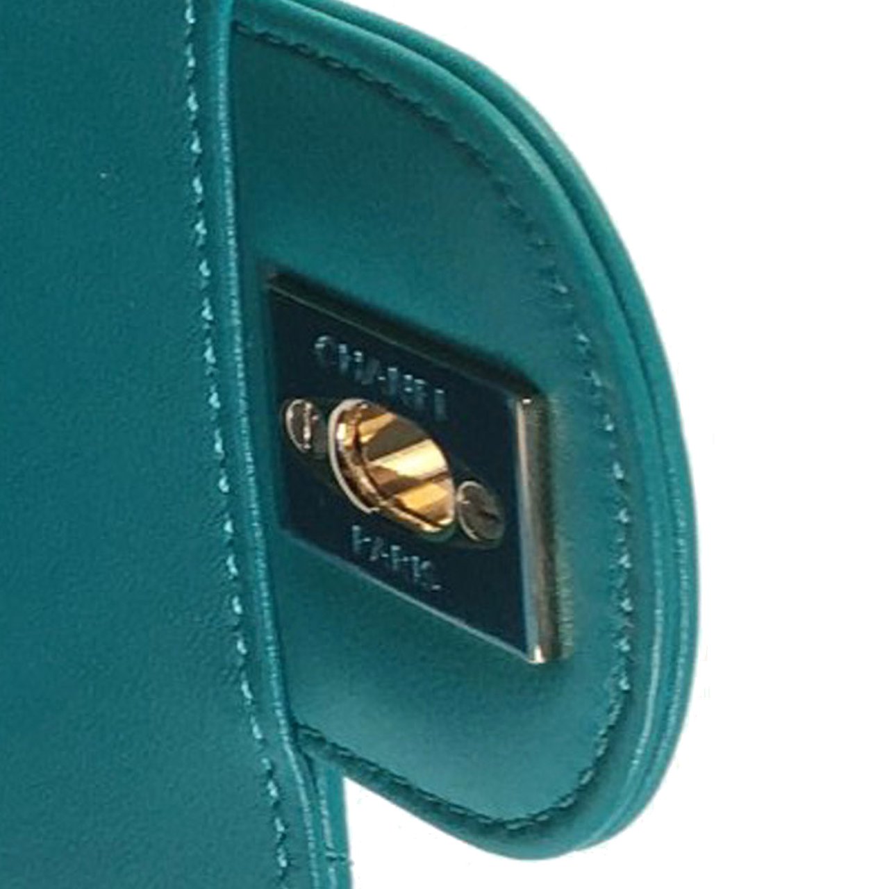 Chanel Mini Rectangular Chevron Lambskin Single Flap Groen