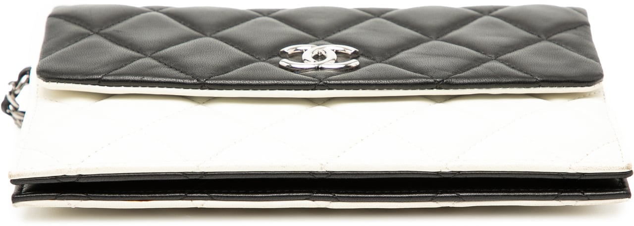 Chanel CC Bicolor Quilted Lambskin Double Sided Wallet on Chain Wit