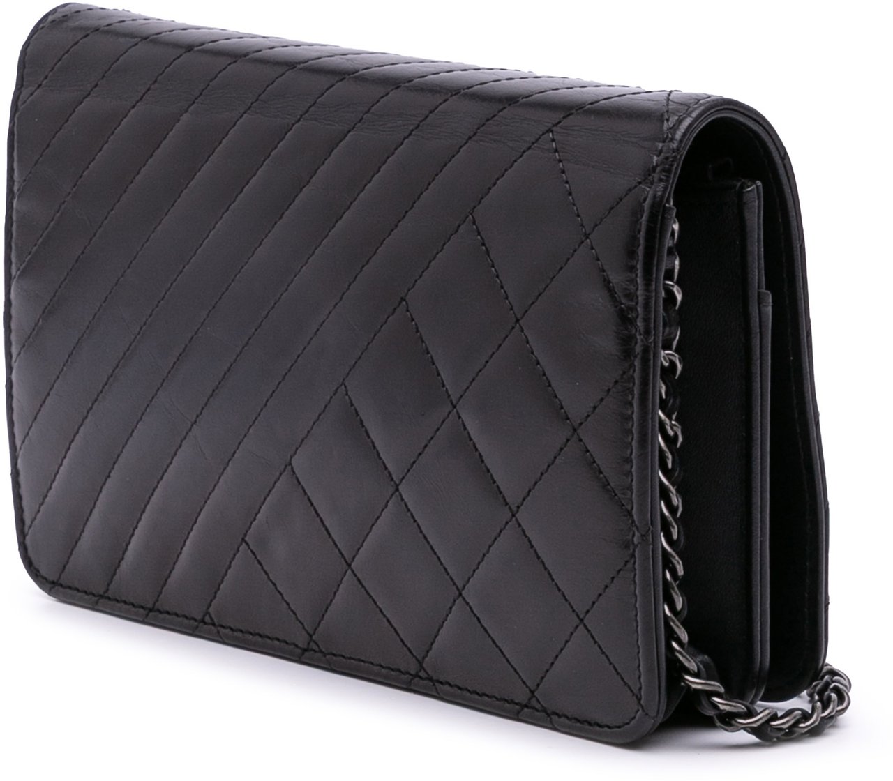 Chanel Lambskin Coco Boy Wallet On Chain Zwart