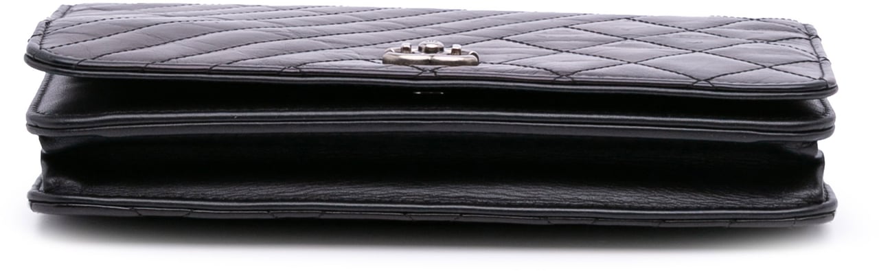 Chanel Lambskin Coco Boy Wallet On Chain Zwart