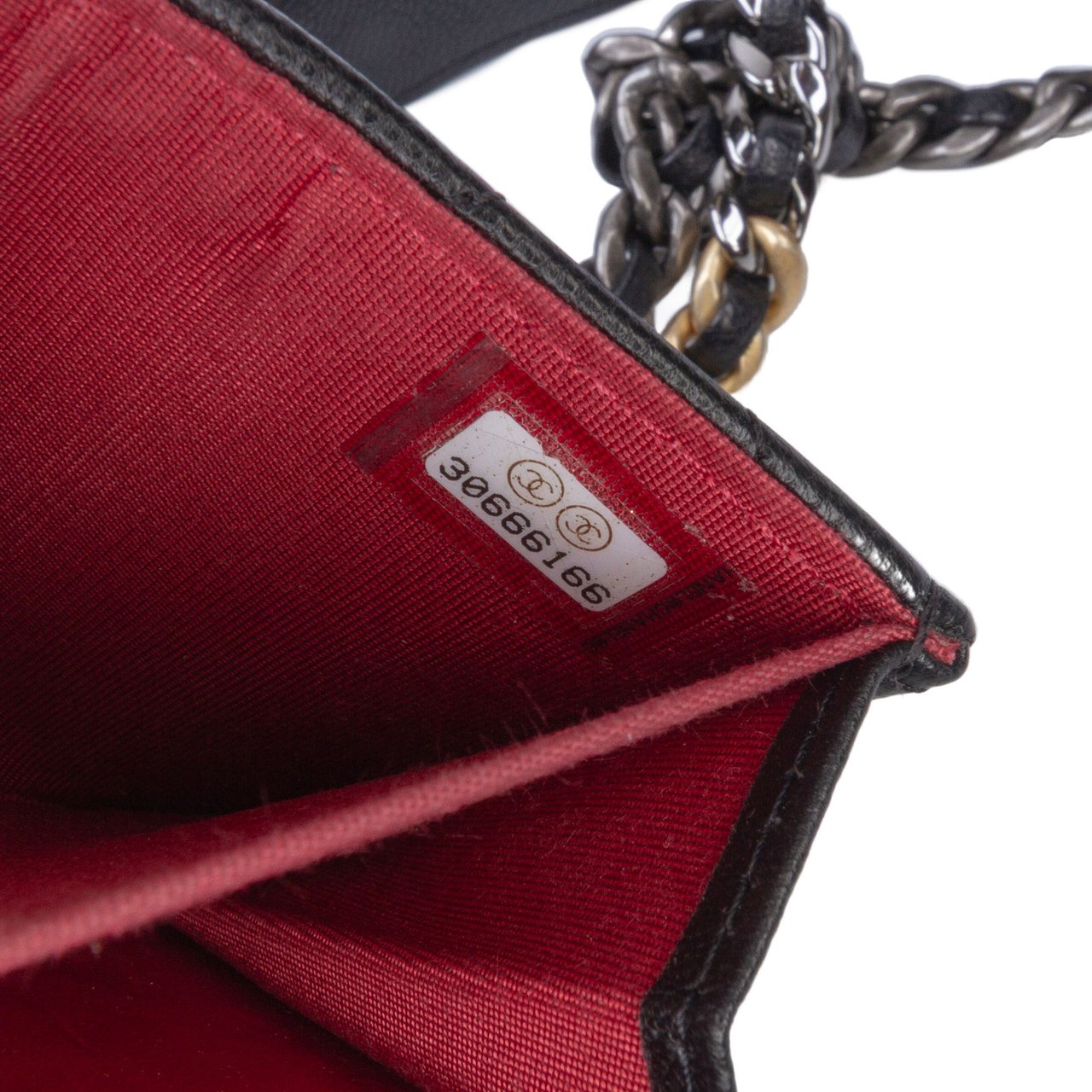 Chanel Lambskin 19 Flap Coin Purse With Chain Zwart