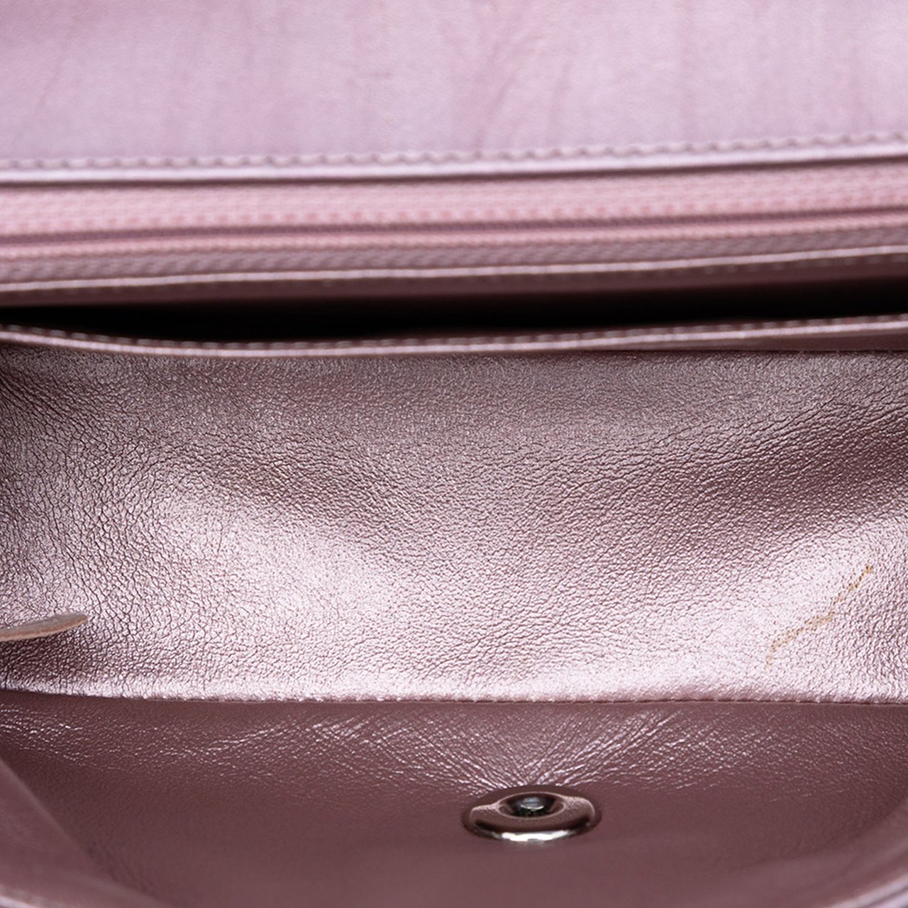Chanel Mini Rectangular Classic Iridescent Calfskin Single Flap Roze