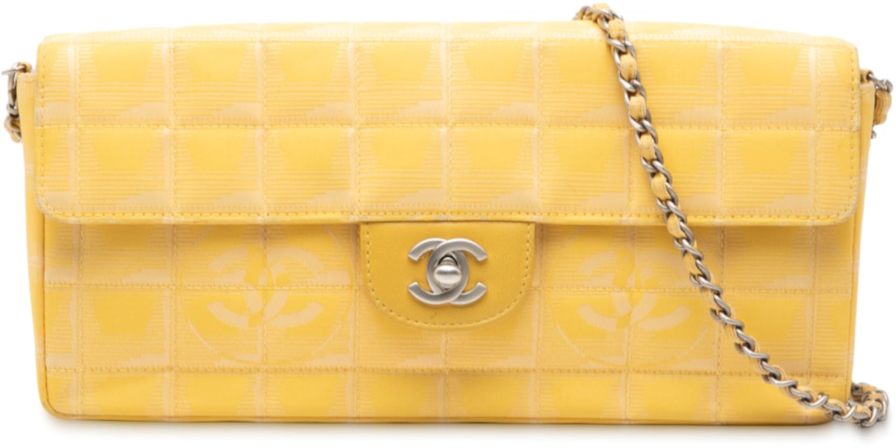 Chanel New Travel Line Nylon East West Flap Geel