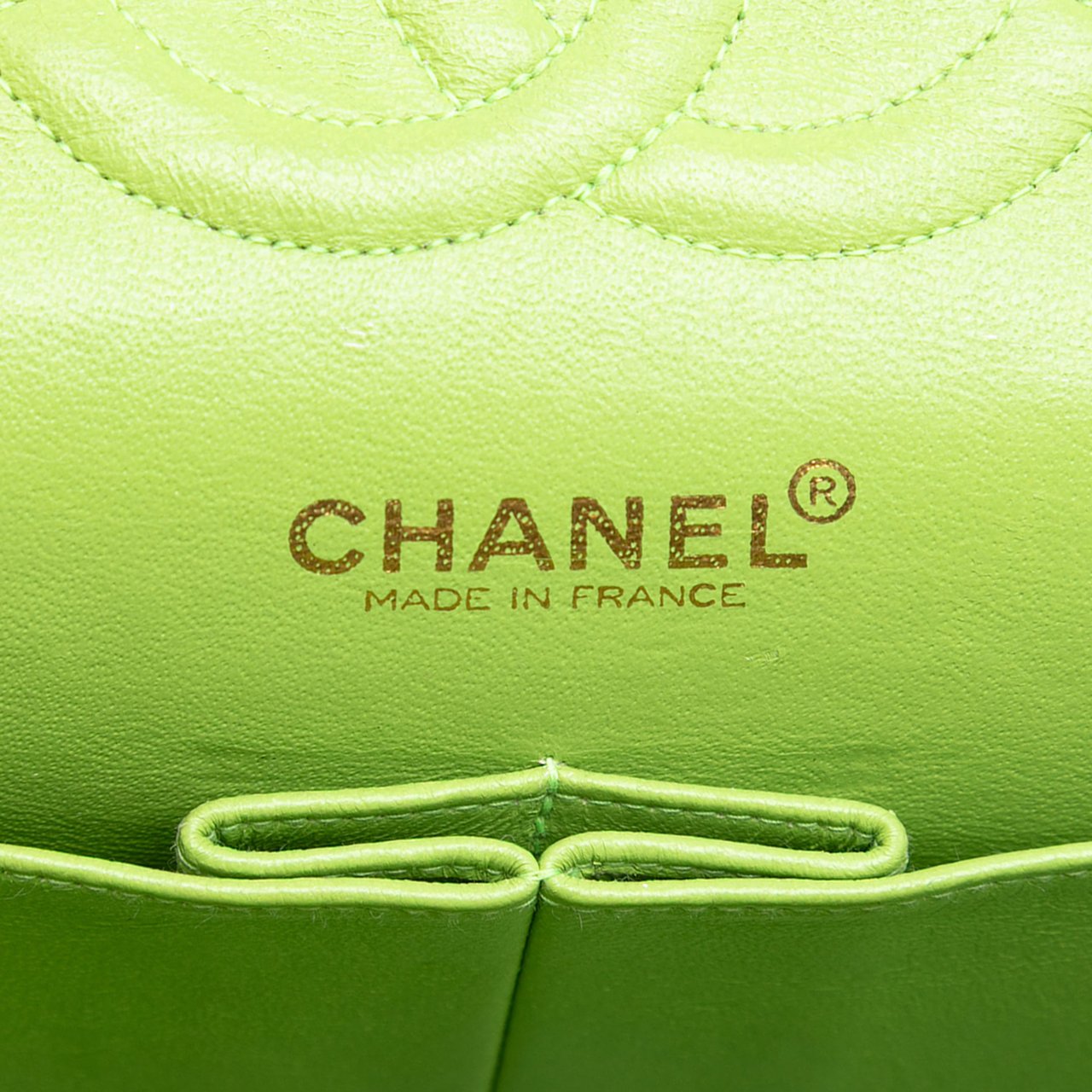 Chanel Medium Classic Jersey Bijoux Chain Double Flap Groen