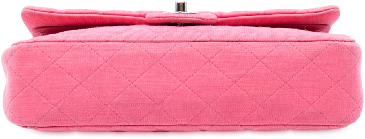 Chanel Medium Classic Jersey Double Flap Roze