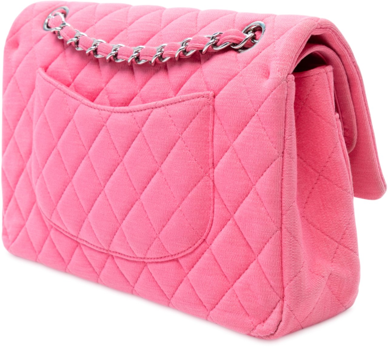 Chanel Medium Classic Jersey Double Flap Roze