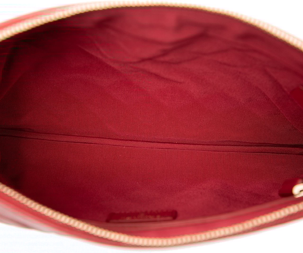 Chanel Medium Quilted Sheepskin Mademoiselle O Case Clutch Rood