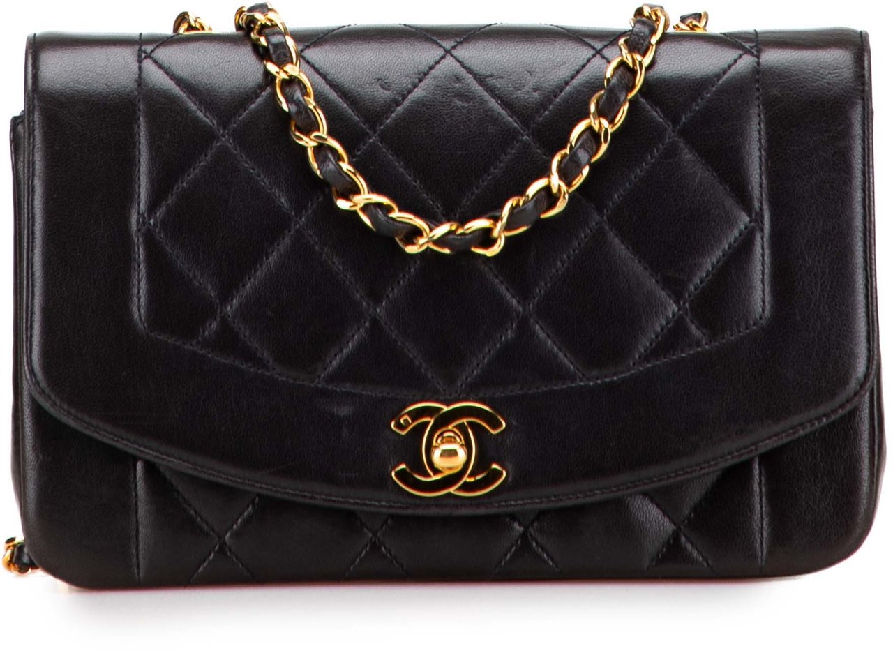 Chanel Small Lambskin Diana Flap Zwart