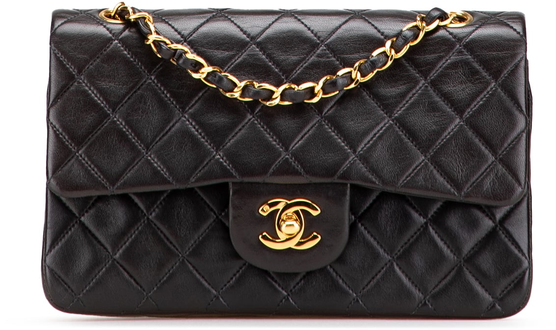 Chanel Small Classic Lambskin Double Flap Zwart