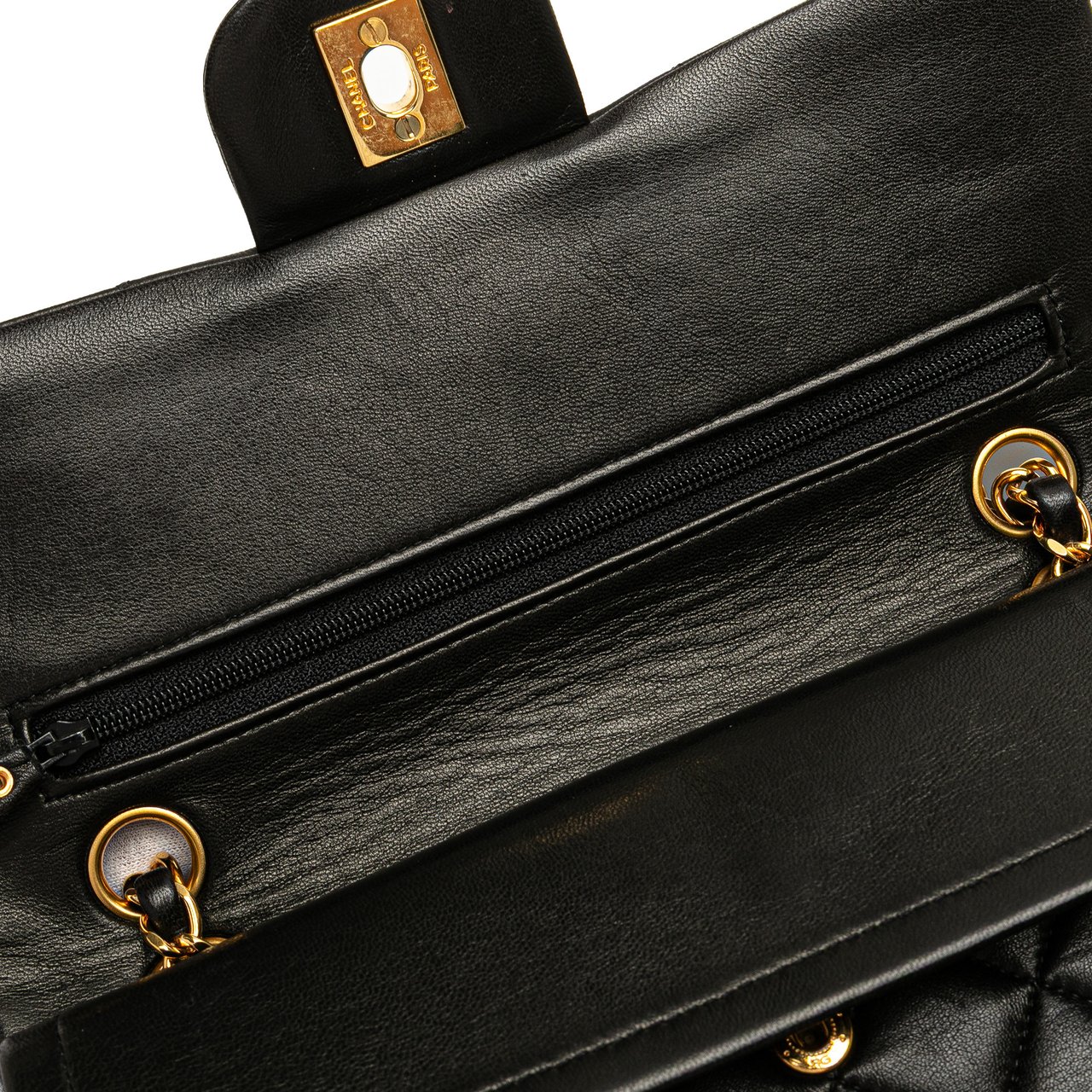 Chanel Small Classic Lambskin Double Flap Zwart