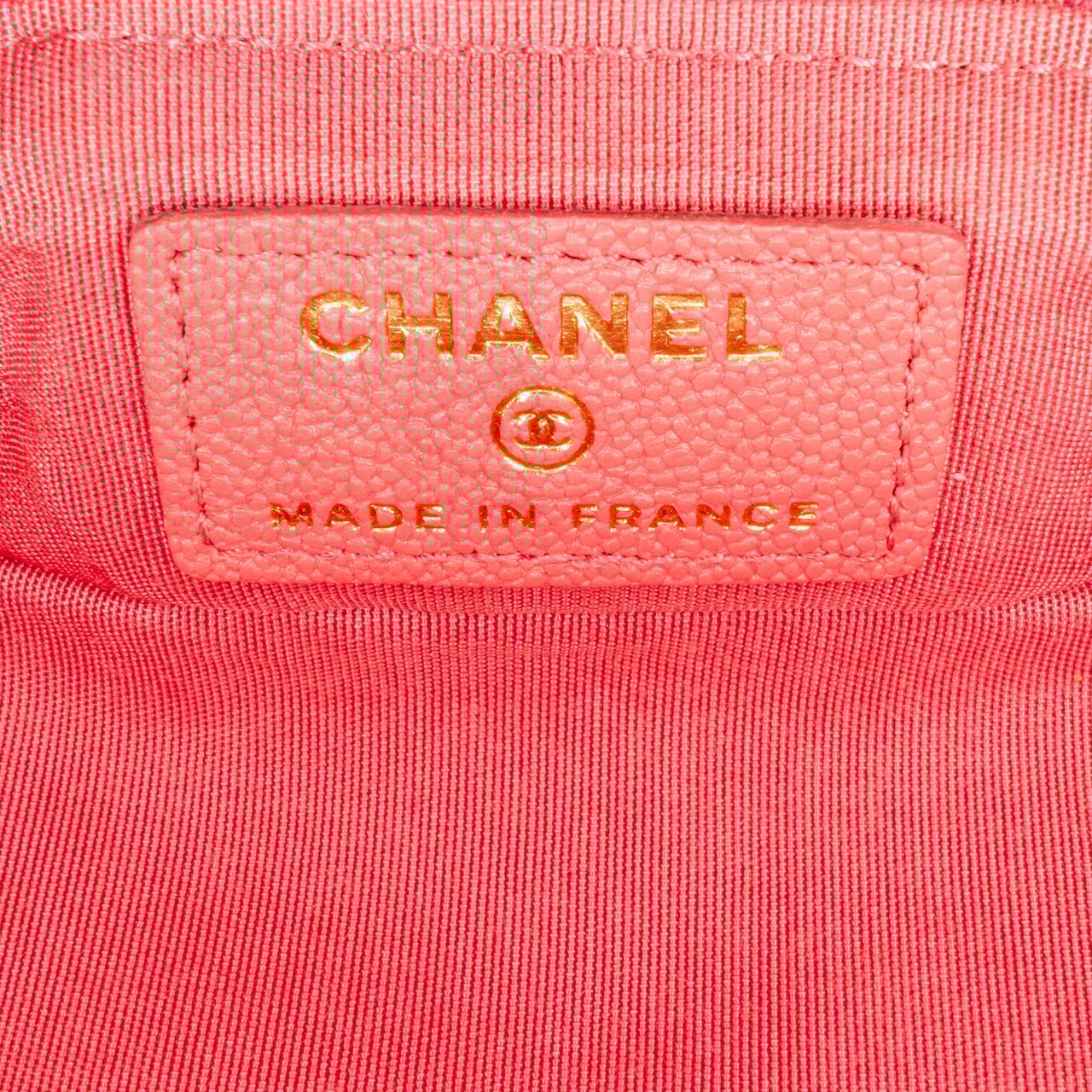 Chanel Micro Caviar Chain Vanity Bag Roze
