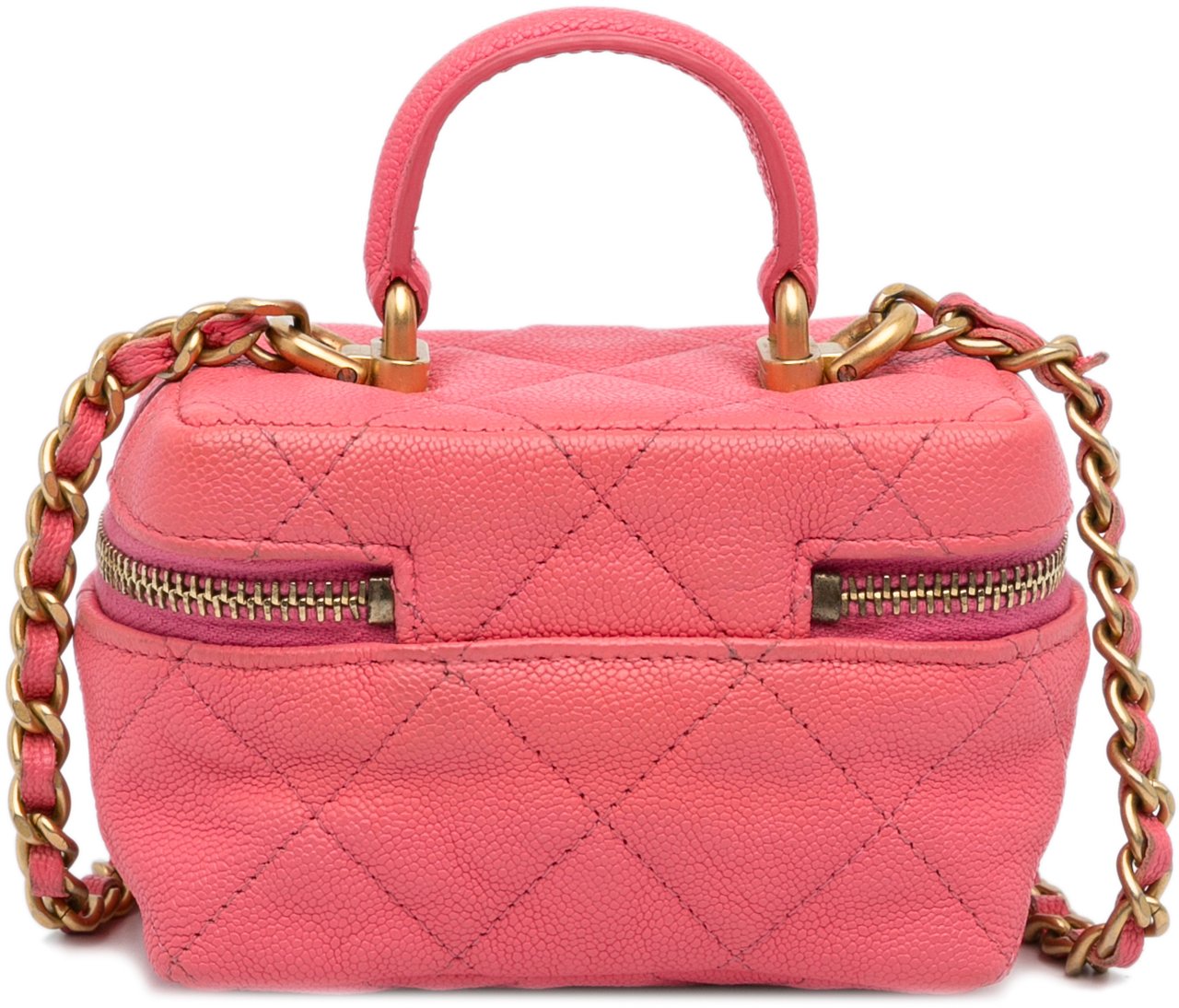 Chanel Micro Caviar Chain Vanity Bag Roze