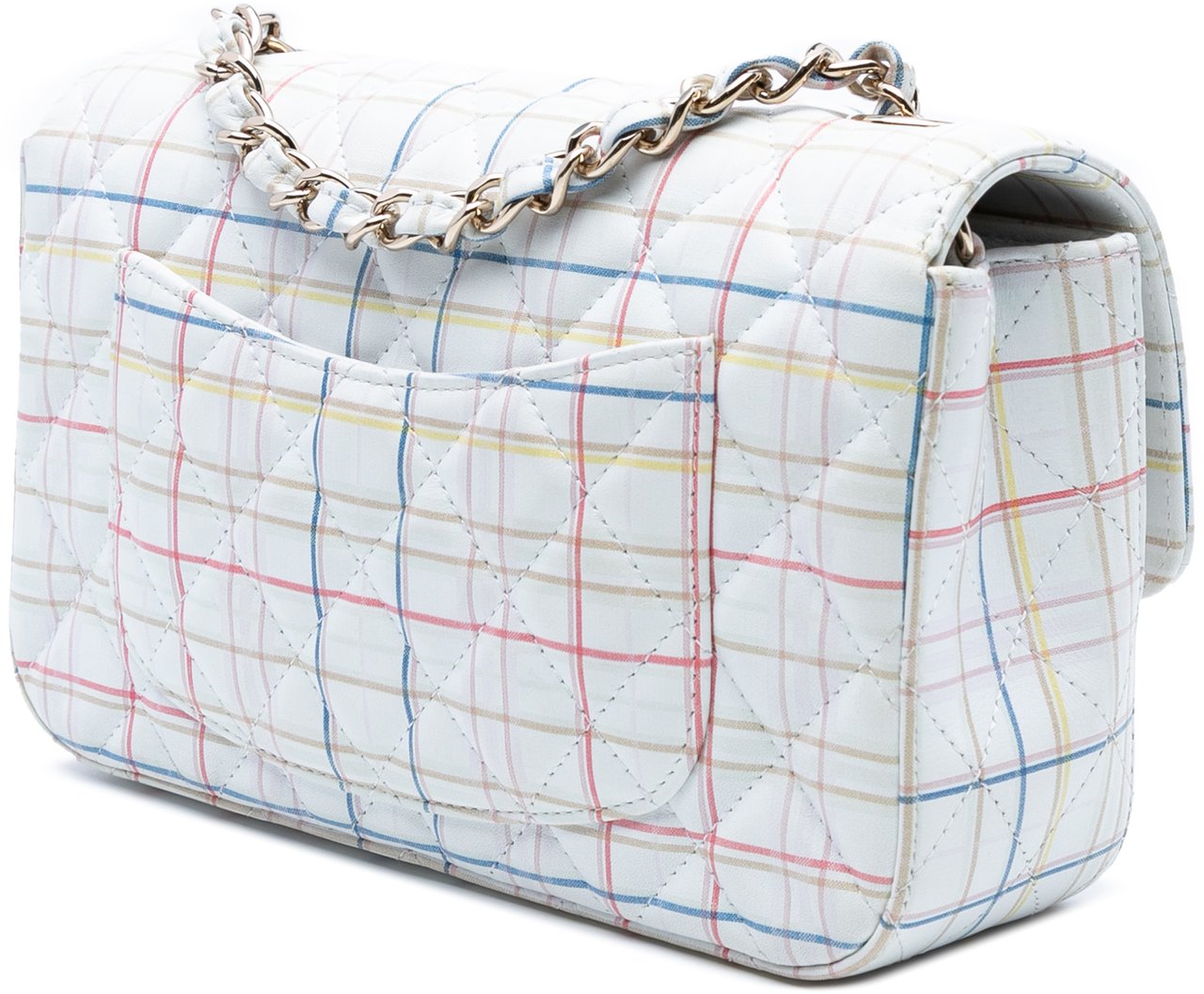 Chanel Mini Rectangular Classic Printed Calfskin Single Flap Wit