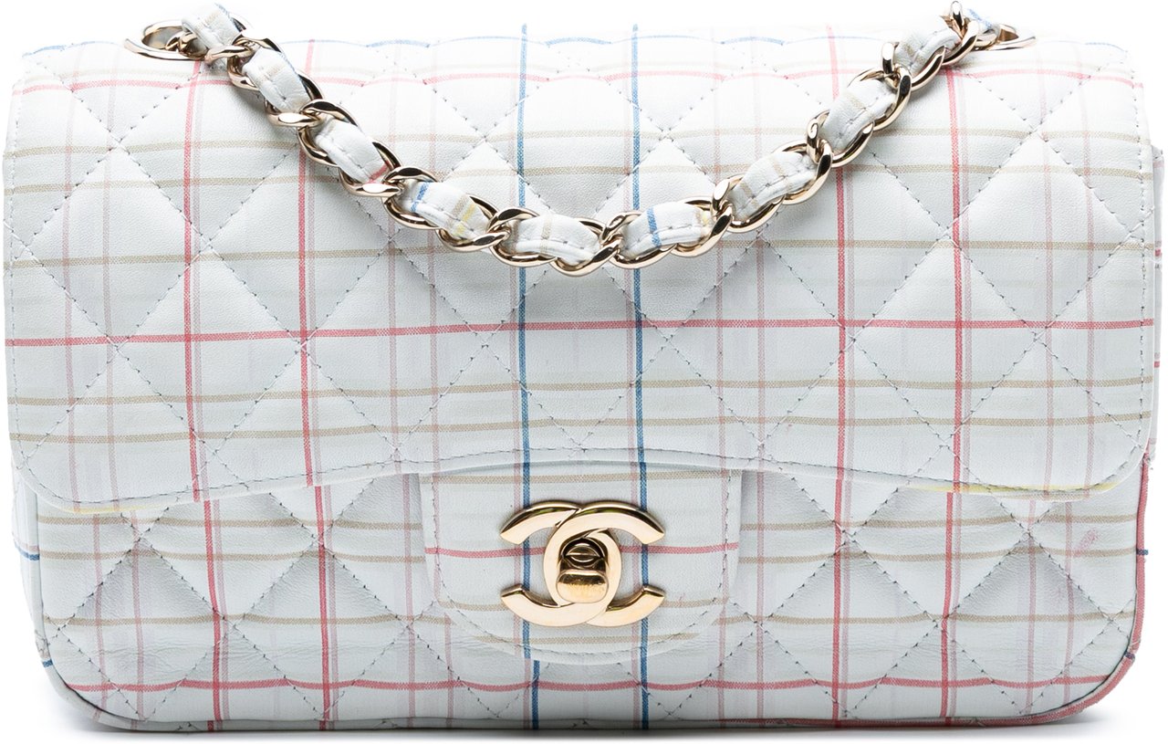 Chanel Mini Rectangular Classic Printed Calfskin Single Flap Wit