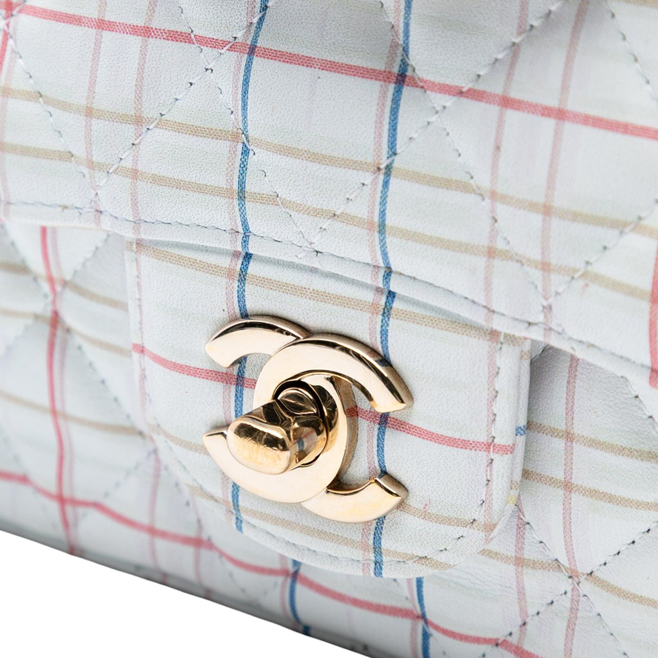 Chanel Mini Rectangular Classic Printed Calfskin Single Flap Wit